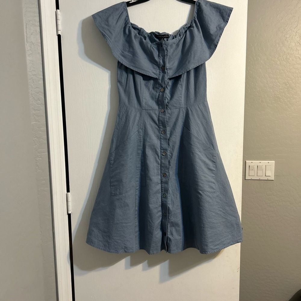 Saks Fifth Avenue Light Blue Button-Front Top